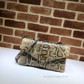 Gucci Thiara Python Leather Double Shoulder Bag Black And Yellow 524822