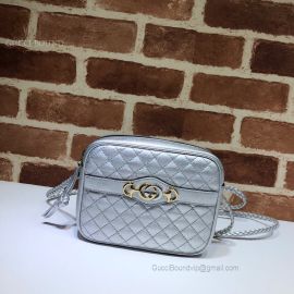 Gucci Mini Laminated Leather Bag Silver 534950