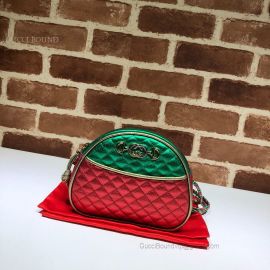 Gucci Mini Laminated Leather Bag Green And Red 534951