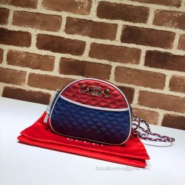 Gucci Mini Laminated Leather Bag Blue And Red 534951