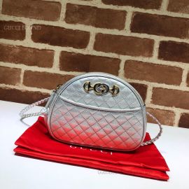 Gucci Mini Laminated Leather Bag Silver 534951