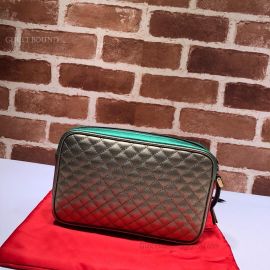 Gucci Trapuntata Matelasse Leather Shoulder Bag Green And Red 540985