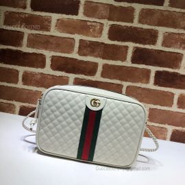 Gucci Quilted Leather Small Shoulder Bag White 541051