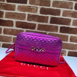 Gucci Laminated Leather Small Shoulder Bag Purple 541061