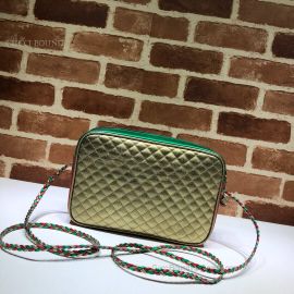 Gucci Laminated Leather Small Shoulder Bag Green And Red 541061