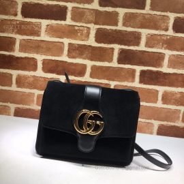 Gucci Arli Suede Medium Shoulder Bag Black 550126