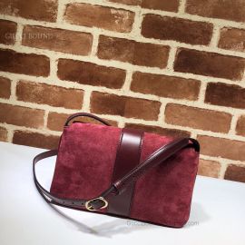 Gucci Arli Suede Small Shoulder Bag Red 550129