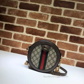Gucci Ophidia Mini GG Round Shoulder Bag Brown 550618