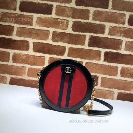 Gucci Ophidia Suede Mini Round Shoulder Bag Blue 550618
