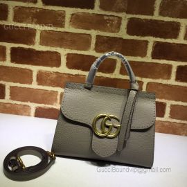 Gucci GG Marmont Leather Top Handle Mini Bag Gray 442622