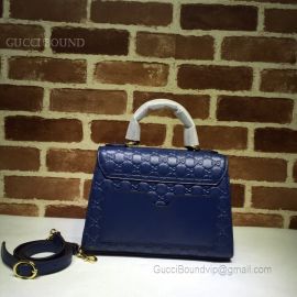 Gucci Padlock Signature Leather Small Top Handle Bag Blue 453188