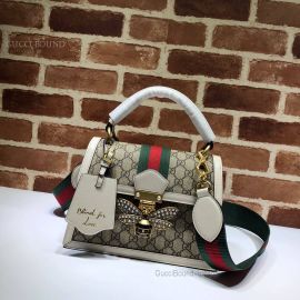 Gucci Queen Margaret Small GG Top Handle Bag White 476541