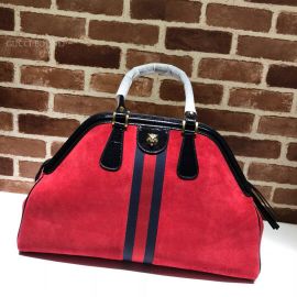 Gucci Re(Belle) Suede Large Top Handle Bag Red 515937