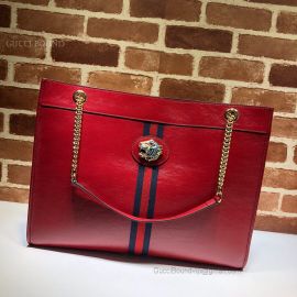 Gucci Rajah Leather Large Tote Red 537219