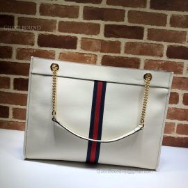 Gucci Rajah Leather Large Tote White 537219