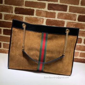 Gucci Rajah Suede Large Tote Chestnut 537219