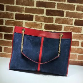 Gucci Rajah Suede Large Tote With NY Yankees Patch Blue 537219