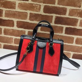 Gucci Ophidia Small Suede Tote Bag Red 547551