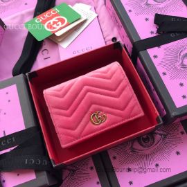 Gucci GG Marmont Velvet Card Case Pink 466492