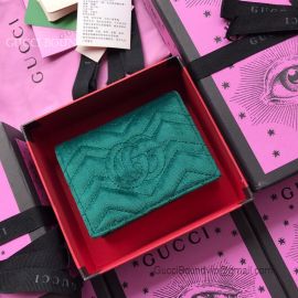 Gucci GG Marmont Velvet Card Case Green 466492