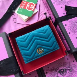 Gucci GG Marmont Velvet Card Case Blue 466492