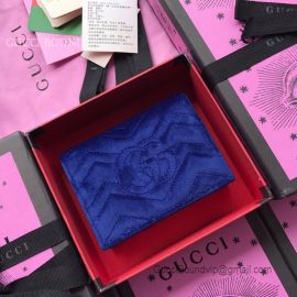 Gucci GG Marmont Velvet Card Case Dark Blue 466492