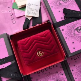 Gucci GG Marmont Velvet Card Case Red 466492