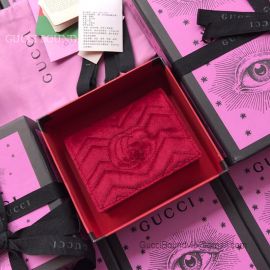 Gucci GG Marmont Velvet Card Case Red 466492