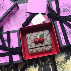 Gucci GG Supreme Card Case With Cherries Red 476053