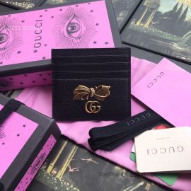 Gucci Leather Card Case With Bow Black 524305