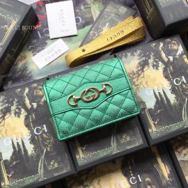 Gucci Laminated Leather Card Case Green 536353
