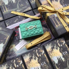 Gucci Laminated Leather Card Case Green 536353