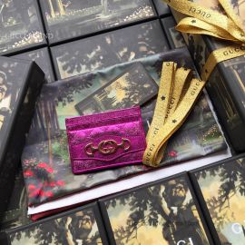 Gucci Laminated Leather Card Case Purple 536354