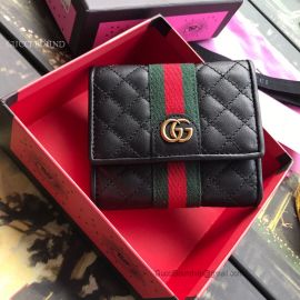 Gucci Leather Card Case With Double G Black 536449