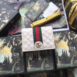 Gucci Leather Card Case With Double G White 536453