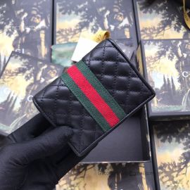 Gucci Leather Card Case With Double G Black 536453