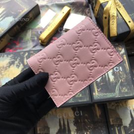 Gucci Signature Card Case With Cat Pink 548057
