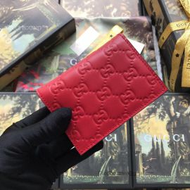 Gucci Signature Card Case With Cat Red 548057