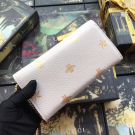 Gucci Padlock Bee Star Continental Wallet White 453506