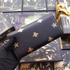 Gucci Padlock Bee Star Continental Wallet Black 453506