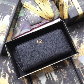 Gucci Leather Zip Around Wallet Black 456117