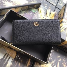 Gucci Leather Zip Around Wallet Black 456117