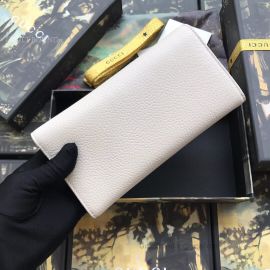 Gucci Leather Continental Wallet With Bow White 524290