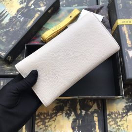 Gucci Leather Continental Wallet With Bow White 524290