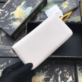 Gucci Leather Zip Around Wallet With Bow White 524291