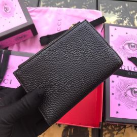 Gucci Leather Zip Around Wallet With Bow Black 524300