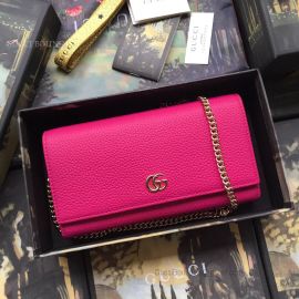Gucci GG Marmont Leather Chain Wallet Pink 546585