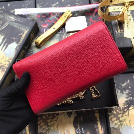 Gucci GG Marmont Leather Chain Wallet Red 546585