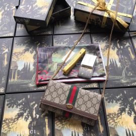 Gucci Ophidia GG Chain Wallet Brown 546592