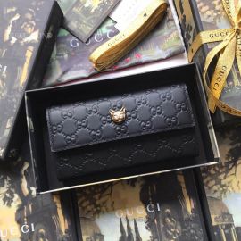 Gucci Signature Continental Wallet With Cat Black 548055